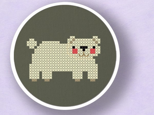 Polar Bear Cross Stitch PDF Pattern Instant Download