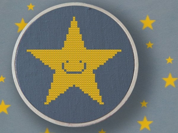 Happy Star. Cross Stitch Pattern