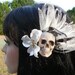 Day of the Dead Halloween Skull and BLACK LACE Hair Clip
