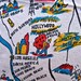 VINTAGE RARE Silent Hollywood Stars State Souvenir Tablecloth California