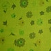 Vintage Mid Century Tablecloth Linen chartreuse posies