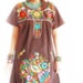 El Chocolate Mexican dress peacock bohemian flowers embroidered tunic