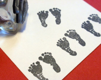 Baby Feet Rubber Stamp // Baby Footprint Rubber Stamp - Handmade rubber stamp by BlossomStamps