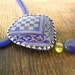 Recycled tins and sterling silver Pendant. Blue Tile.