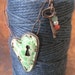 Minty green and cream. Locked Heart pendant necklace.