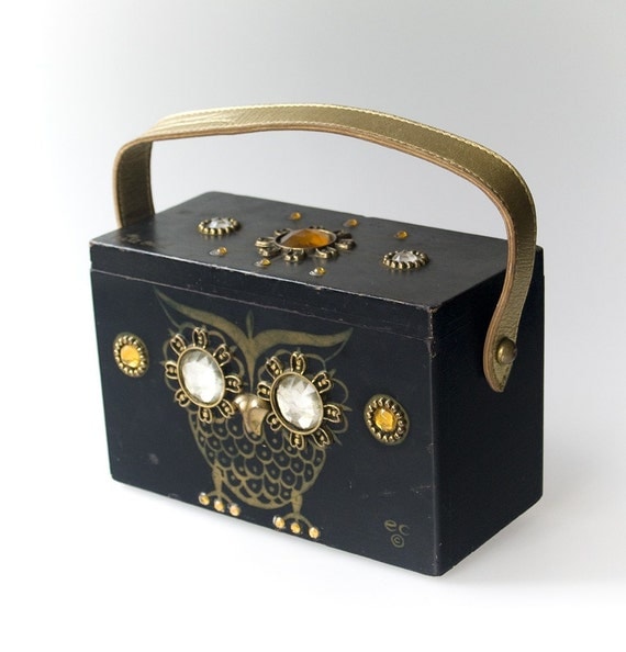 Vintage 'Enid Collins' box bag Nite Owl purse