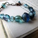 Black Friday Sale, Cyber Monday, Blue Glass Copper Bracelet, Blue Moon, Glass Beads, Adjustable Length
