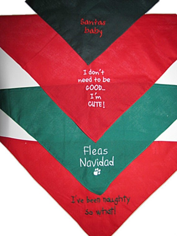 Handmade funny Christmas dog bandanas