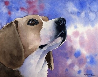 BEAGLE Art Print Signed by Artist DJ Rogers