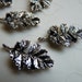 6 pieces of Lead and Nickel Free Sumac Leaf Charms/Pendants in Antique Silver Color -- 19x30 mm