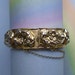 Vintage 40s Hinged Cuff Bracelet Floral Victorian Revival