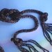Vintage 20s Iridescent Copper Flapper Beads Necklace