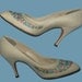 Vintage 50s High Heel Shoes 5 B Embroidered Floral