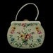 Vintage 50s Floral Needlepoint Purse Handbag