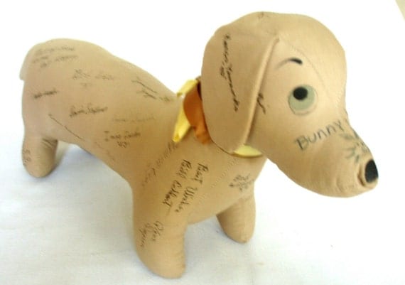 autograph stuffed dog