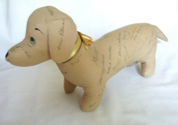 autograph stuffed dog