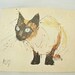 vintage fritz hug siamese cat art print 8 x 10 inch