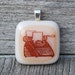 Typewriter Pendant Fused Glass Pendant - Vintage Style Jewelry