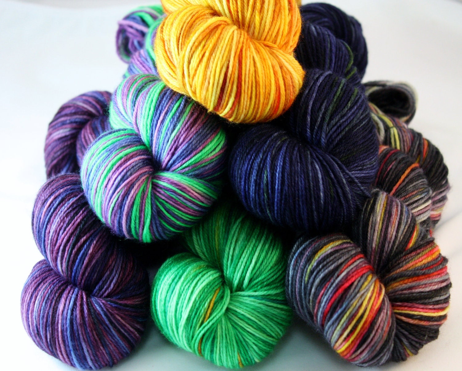 Galaxyhand dyed sock weight yarn merino cashmere nylon