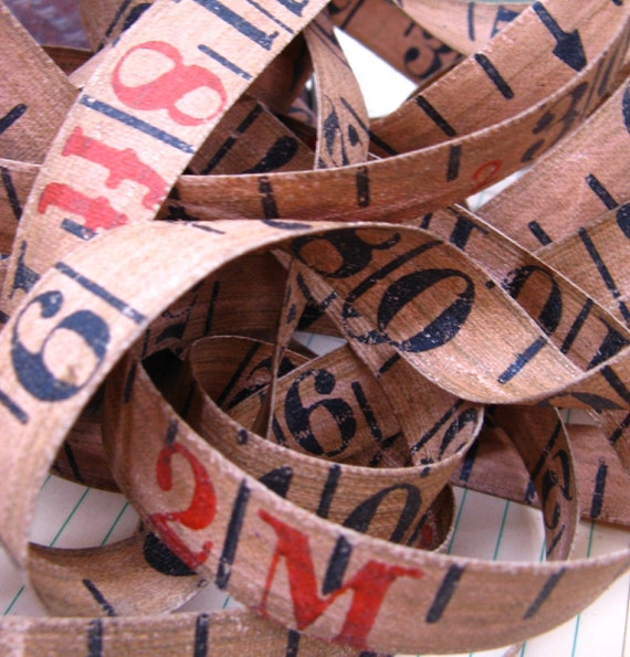 vintage measuring tape trim ribbon ephemera 1 yard
