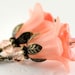Dangle Earrings Drop Earrings Bead Jewelry . Peach Flower Earrings . Italy Earrings in Misty Peach