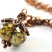 Glass Jewelry. Green Necklace. Faceted Moss Green Brown with Copper Luster Czech Rondelle Necklace. Denmark Necklace in Moss Green Brown