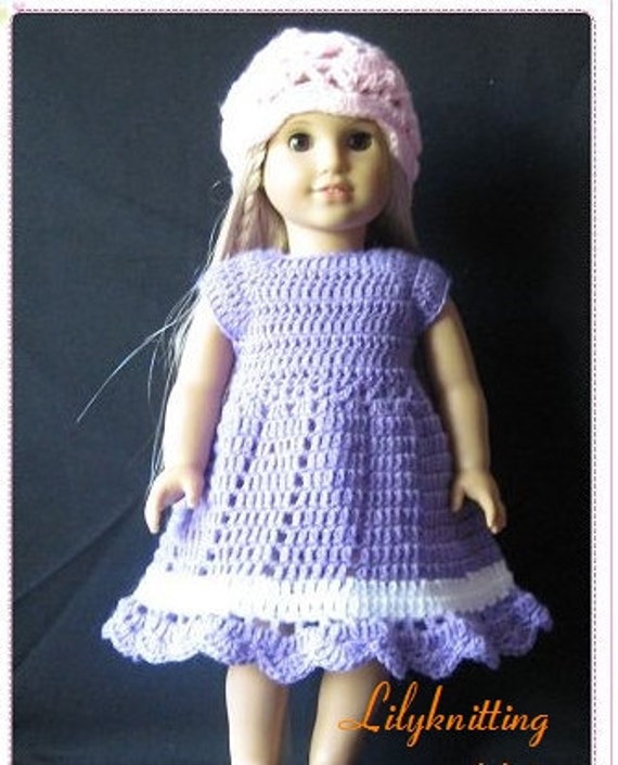 Items similar to PATTERN in PDF crocheted doll dress fits American girl ...