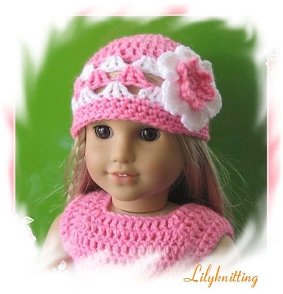 PATTERN in PDF Crocheted doll hat for American by LilyKnitting