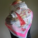 Vintage 1960s NOS Souvenir Scarf PINK and White