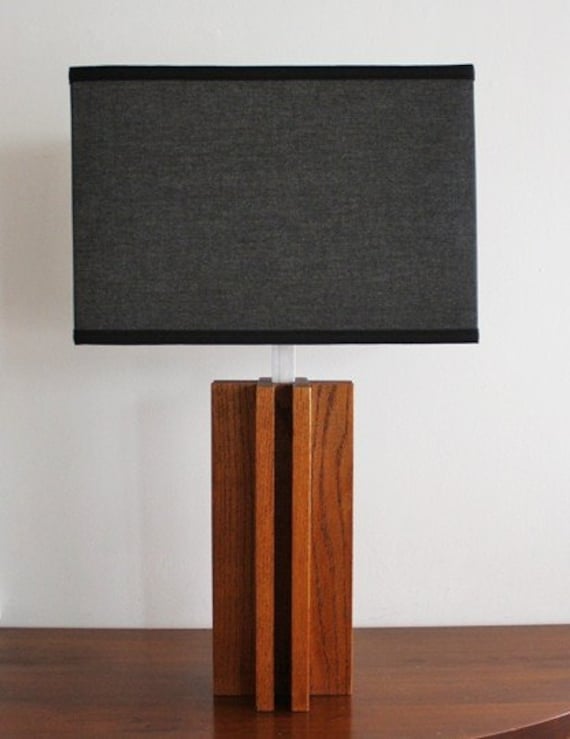 Midcentury modern wooden table lamp large by highstreetmarket