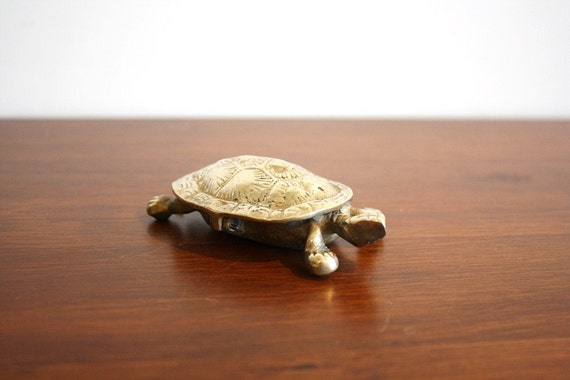 Vintage brass turtle ashtray by highstreetmarket on Etsy