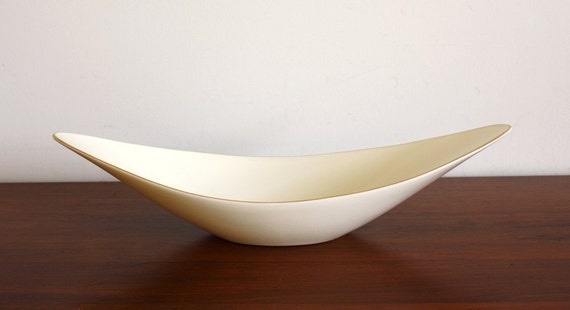 Vintage Lenox porcelain canoe shaped oval bowl by highstreetmarket