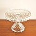 American Fostoria round glass cake pedestal, vintage crystal