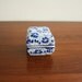 Vintage blue and white ceramic box with lid