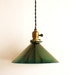 Antique green glass pendant light fixture