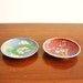 Pair of vintage floral cloisonne dishes