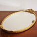 Vintage mirror vanity tray with brass frame