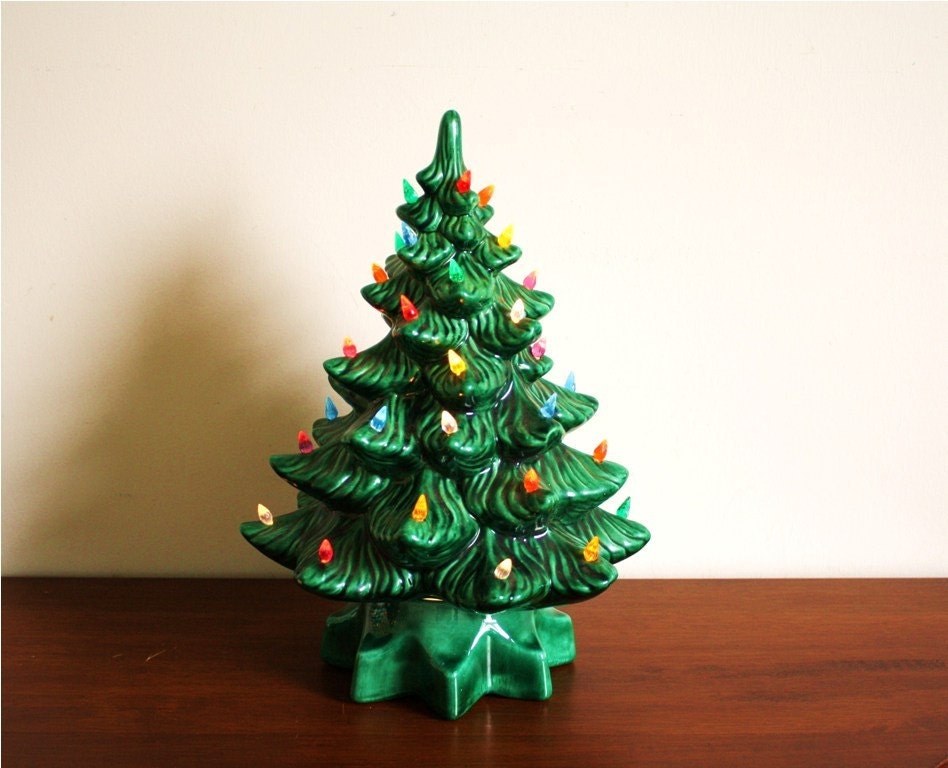 Vintage 1960s ceramic Christmas tree electric
