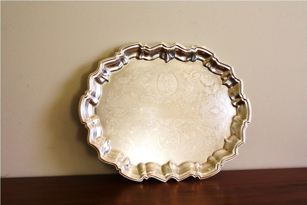 Vintage FB Rogers Silver Co. Square Silver Plated Footed Tray