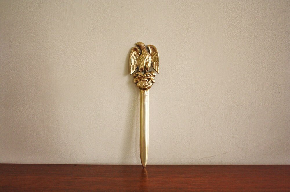 Vintage brass eagle letter opener