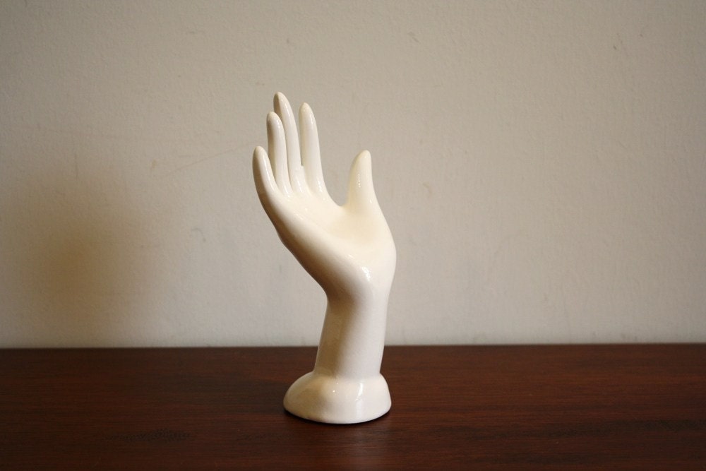 Vintage white ceramic hand