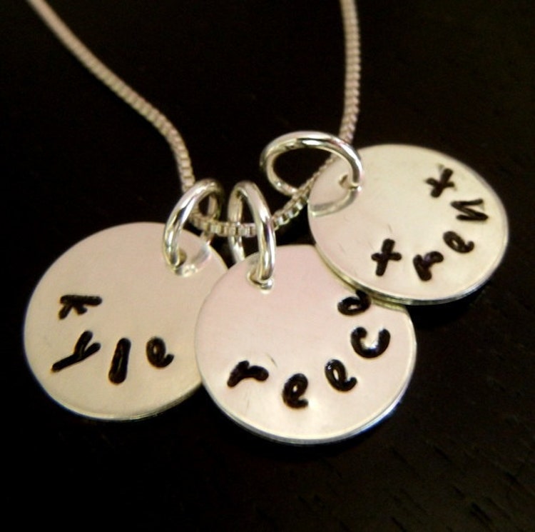 Custom Personalized Charm Necklace Hand Stamped by ERiaDesigns