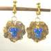 Chalcedony and Geranium Leaf Clip Earrimgs