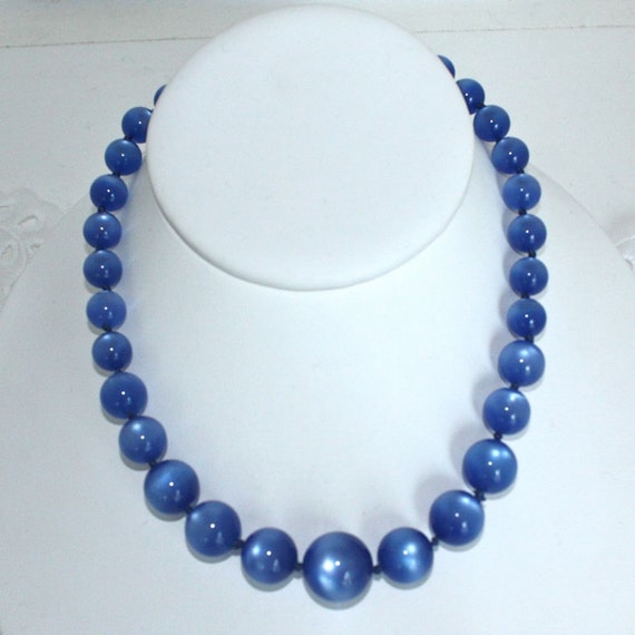 Vintage Royal Blue MoonGlow Necklace