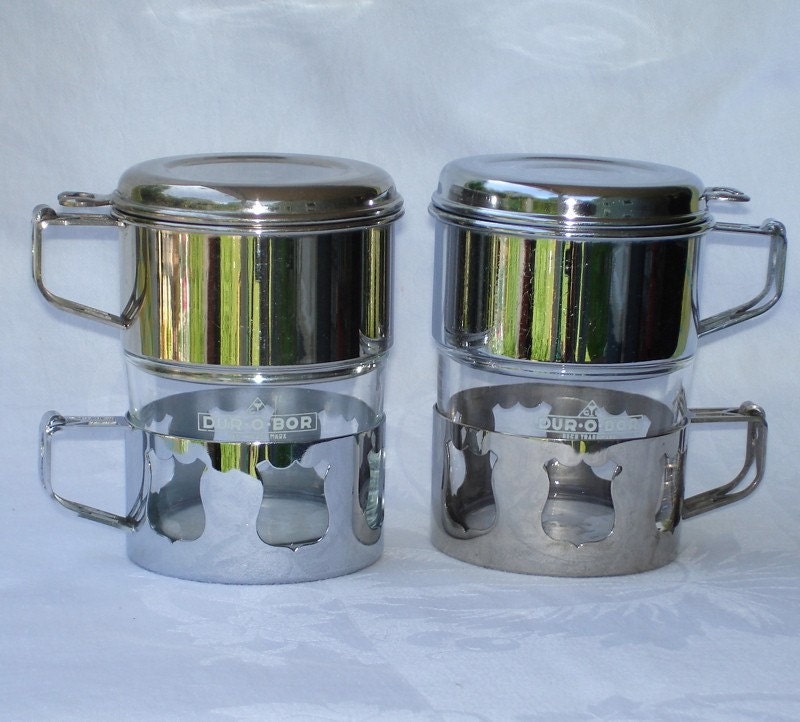 Vintage Durobor Coffee Presses Metal and Glass