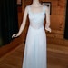 Vintage 60's Night Gown Light Blue with Fitted Bodice Chiffon and Embroidery by "Luxict" Small - Bust 34"
