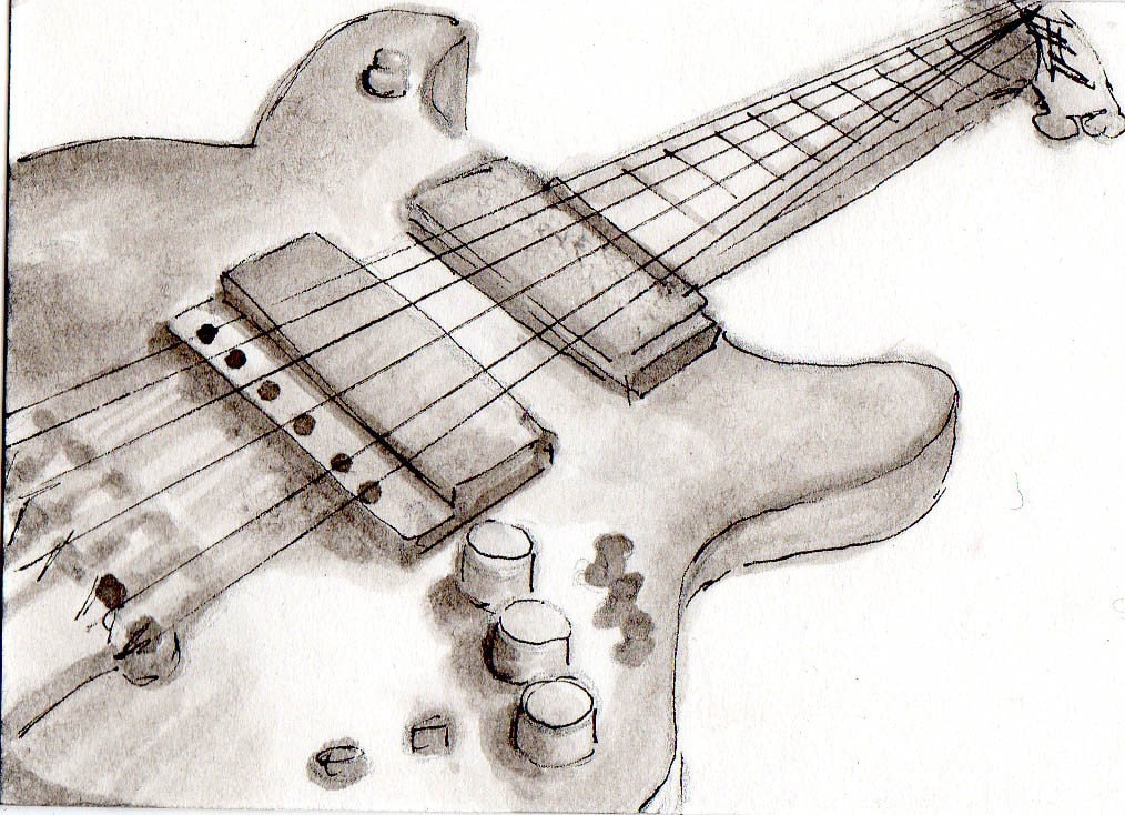 Electric guitaroriginal pen and ink drawing