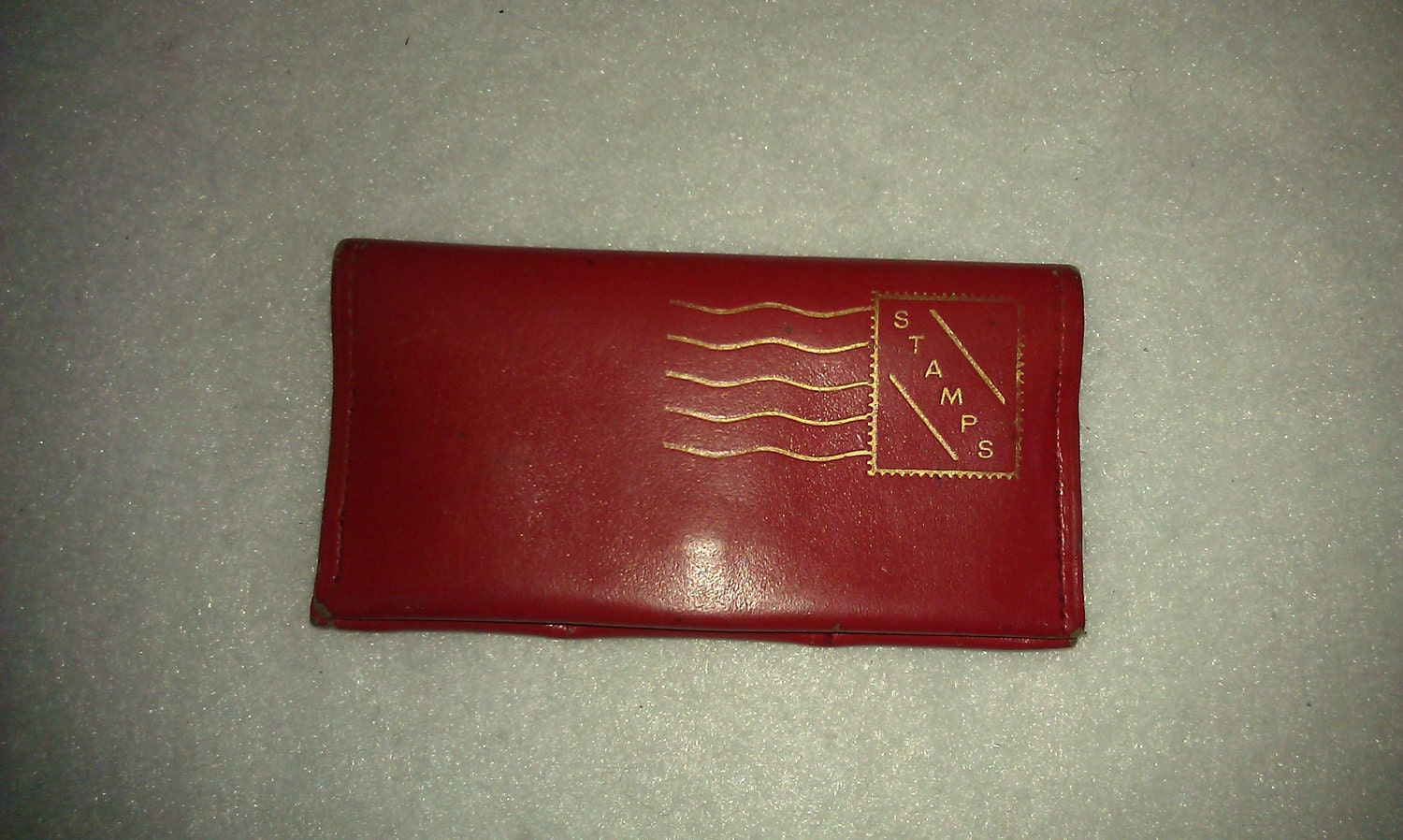 Red Leather Postage Stamp Carrying Case Vintage Germany
