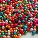 100 Mixed Pack 6mm Round Beads . multi colored wood . ref.140075