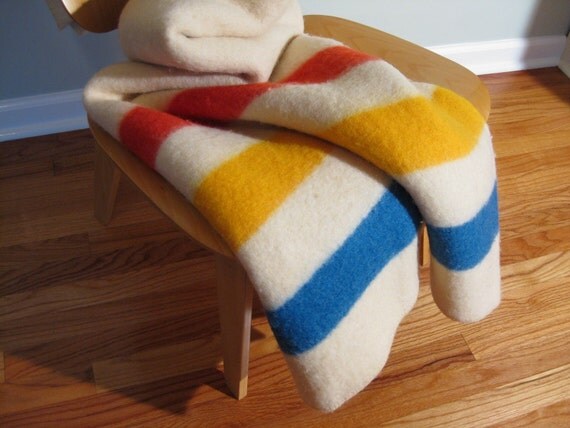 Orrlaskan Striped Wool Blanket Heavy Weight 72 by TheNeighborsPool